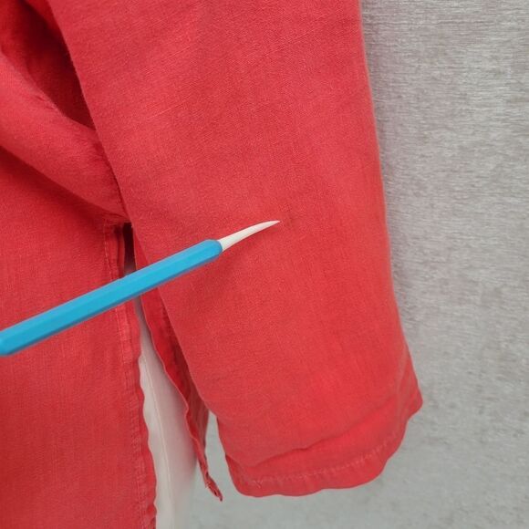 Liz and Jane Vintage Linen Artsy Long Sleeve Button Down Top Blouse XL - Picture 6 of 16